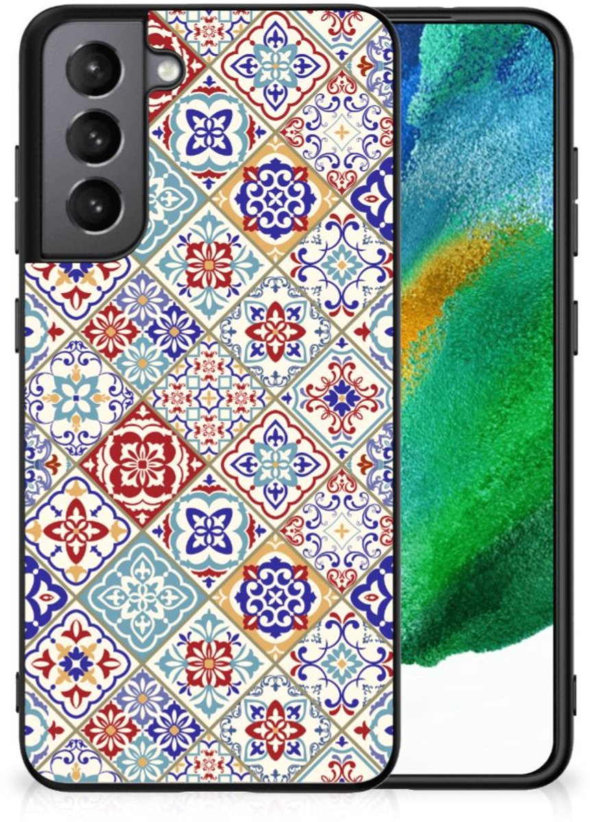 Samsung Galaxy S21FE Marmeren Print Telefoonhoesje Tiles Color