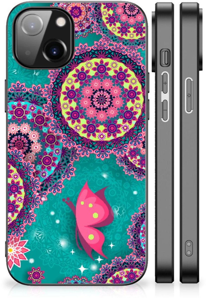 Apple iPhone 13/14 Leuk Telefoonhoesje Cirkels en Vlinders