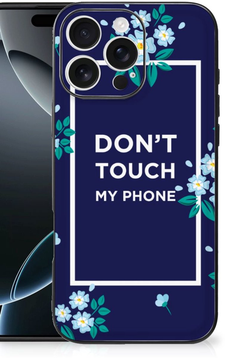 iPhone 16 Pro Max Telefoon Hoesje Flowers Blue DTMP