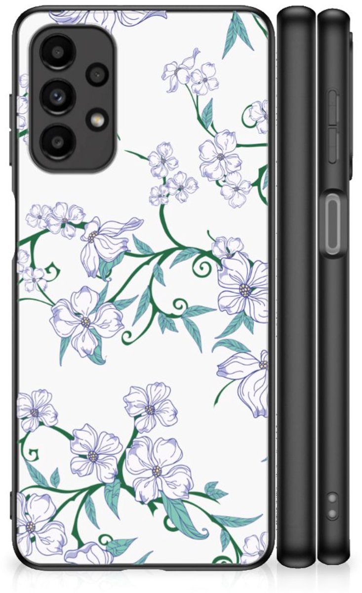 Samsung Galaxy A13 4G Uniek Bloemen Hoesje Blossom White