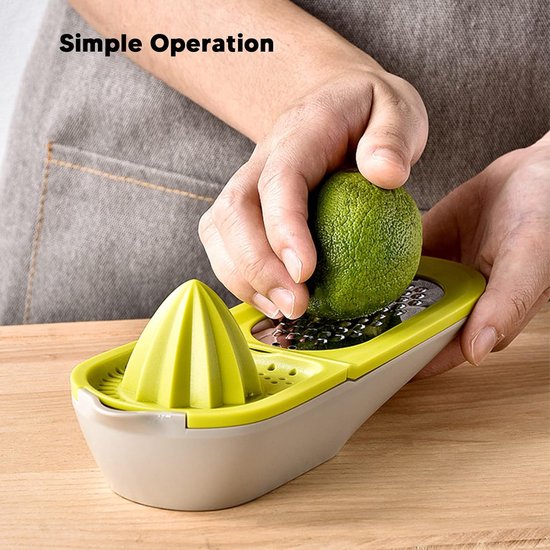 2-in-1 Citruspers en Rasp - Rasp met Opvangbak - Handmatige Citroenpers - Compacte Fruitpers - Vruchtenpers - Handig en Compact 2-in-1 Design van Merkloos — afbeelding 4