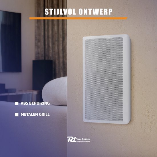 Power Dynamics WSF30W Flatpanel speaker set - Platte Hi-Fi muurspeakers - 100V - 5.25 inch - Wit van Merkloos — afbeelding 2