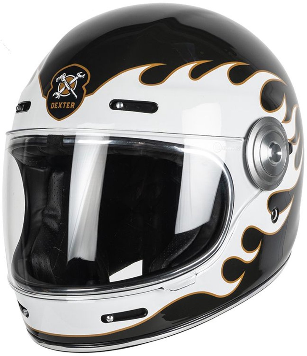 Motor Integraal Helm TANNEN GEWOON RIJDEN OF STERVEN Zwart/Wit XL van MOTOBLOUZ
