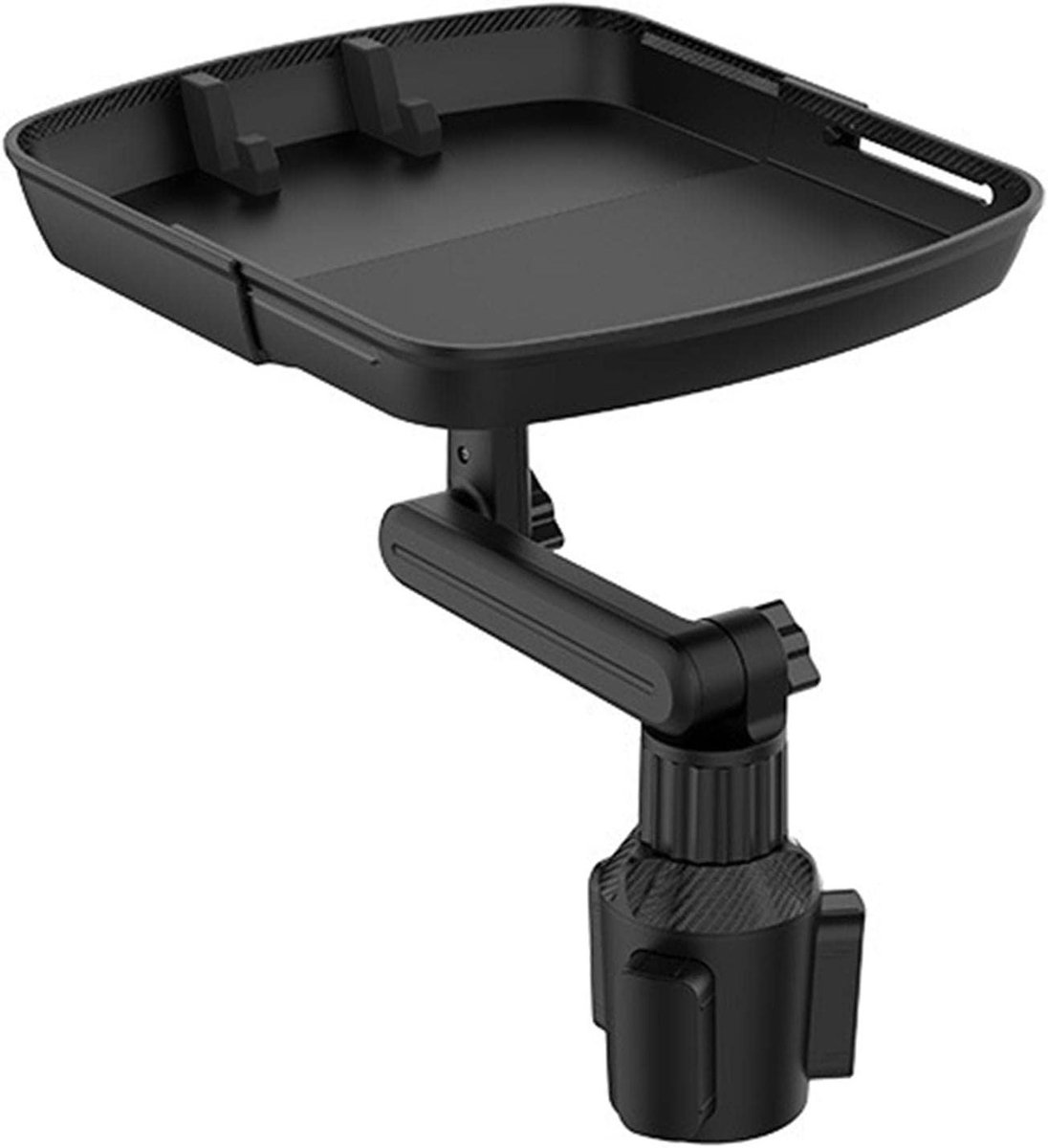 Bekerhouder lade voor auto - 360º rotatie - Verstelbaar en antislip - Auto lade voor eten - Draagbare interieur organizer accessoires - Zwart