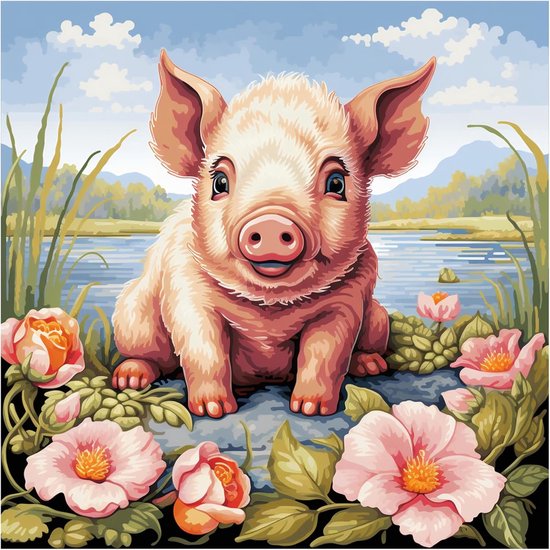 COKYIS Voorgedrukte Kruissteek Borduurpakket Boerderijdieren - 11 CT DIY Set 40x50 Cm