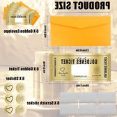 GZQINGYONG Carte à Gratter Ticket D'or Avec Enveloppe,Ticket A Gratter Billet Surprise à Gratter Et Révéler,Remplir Soi-même Avec Autocollant à Gratter,Carte Anniversaire Et Billets à Faire Soi Même