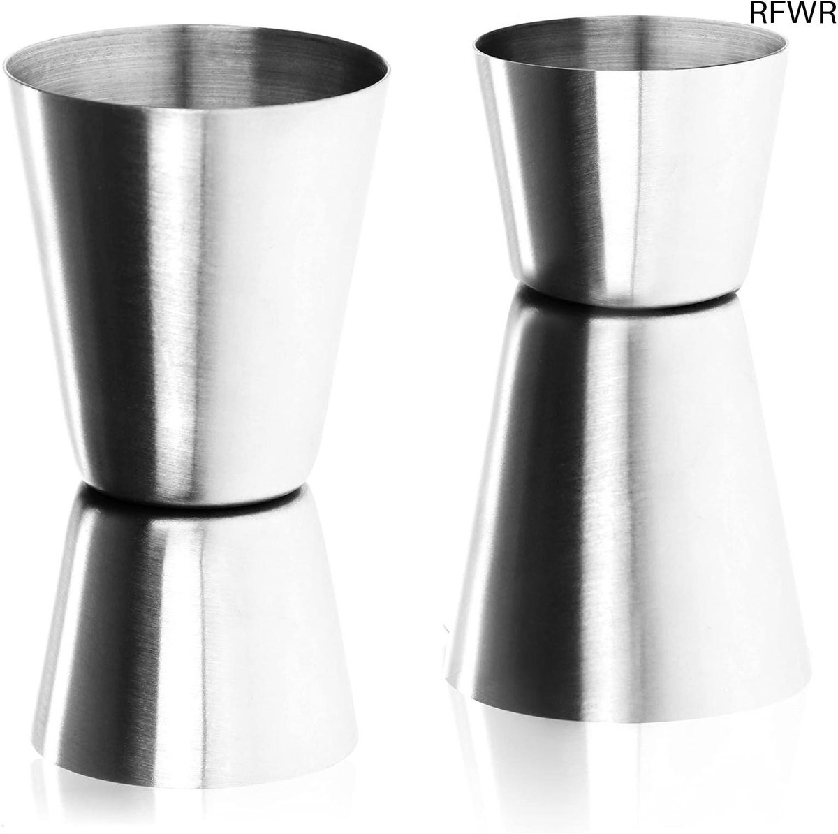 RFWR® Maatbekers van staal voor cocktails en sterke drank - 2 stuks - 15ml & 30ml