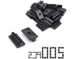 Allecto Plus - 200 stuks verborgen clips voor terras 6mm kunststof composiet T-bevestigingsclips voor balkon- en tuinschermen