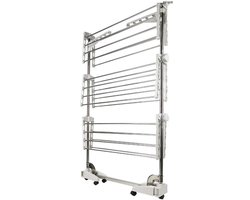 RFWR® Opvouwbaar Droogrek met Wieltjes - Hoge Capaciteit en Inklapbaar Design voor Binnen en Buiten