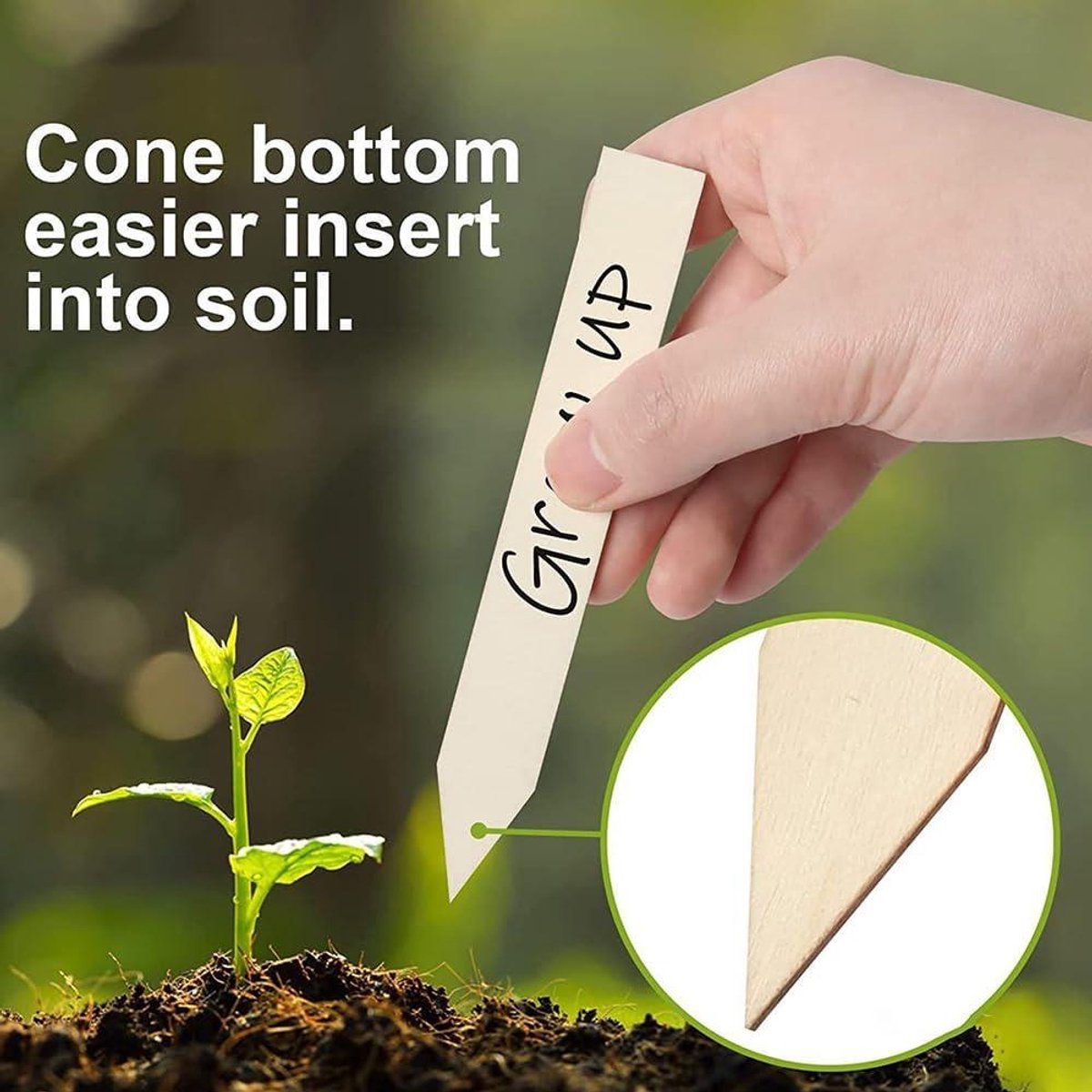Plantbordjes 50 stuks voor kruiden, zaden, bloemen en groenten - Steeketiketten planten - 15 x 2 cm
