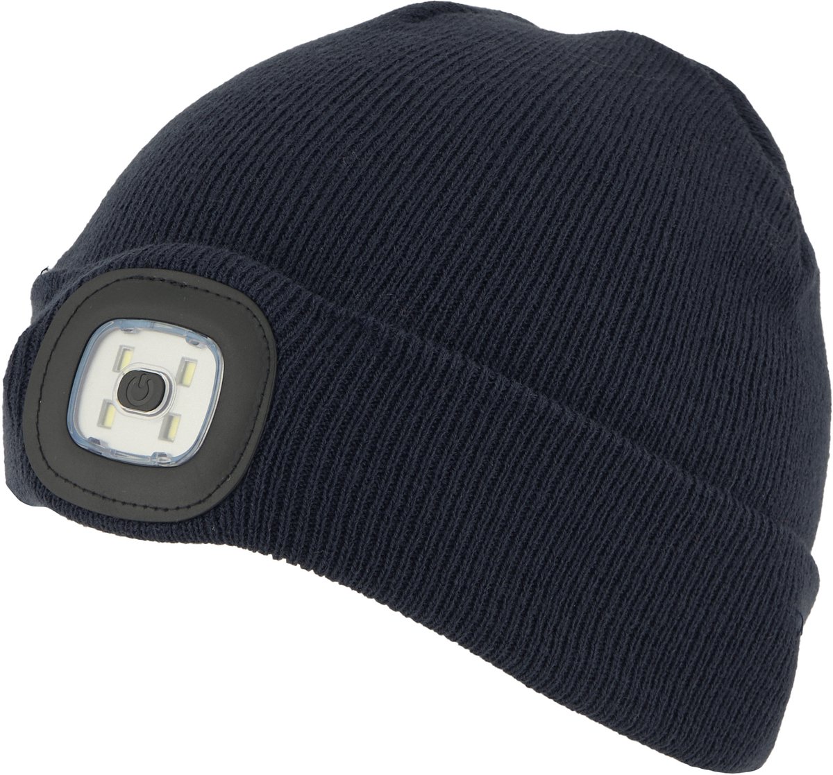 Unisex beanie muts met oplaadbare lamp Blauw