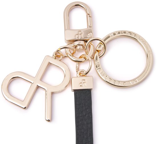 Porte-clés dR Amsterdam | Porte-clés en cuir pour adultes | Porte-clés pour hommes et femmes | Idéal comme cadeau pour la Vaderdag ou la fête des mères | Porte-clés pour voiture | Porte-clés élégant en cuir Menthe - 110392 Noir