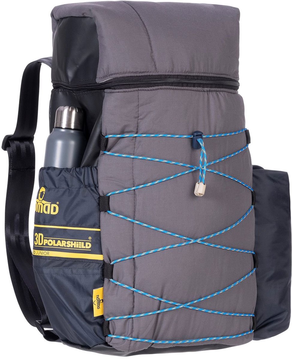 NOMAD® x Fraenck Rugzak | Grijs | 30 liter Upcycled Backpack | Gemaakt van Slaapzak & Bannerdoek | Uniek & Duurzaam | Limited Edition