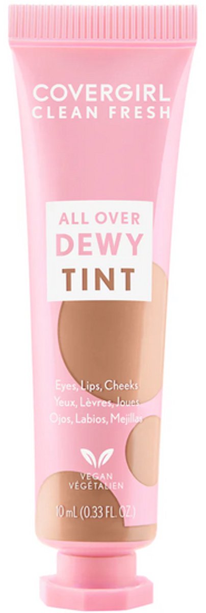 Covergirl - All Over Dewy Tint - 200 Toasty Nude - VEGAN - 3 in 1 BLUSH, Lipstick & Oogschaduw - 10 ml