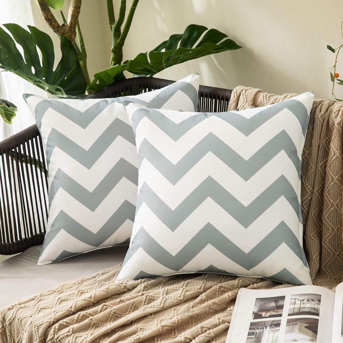 Geometrische Kussenslopen - Waterdicht - Set van 2 - 40x40 cm - Polyester