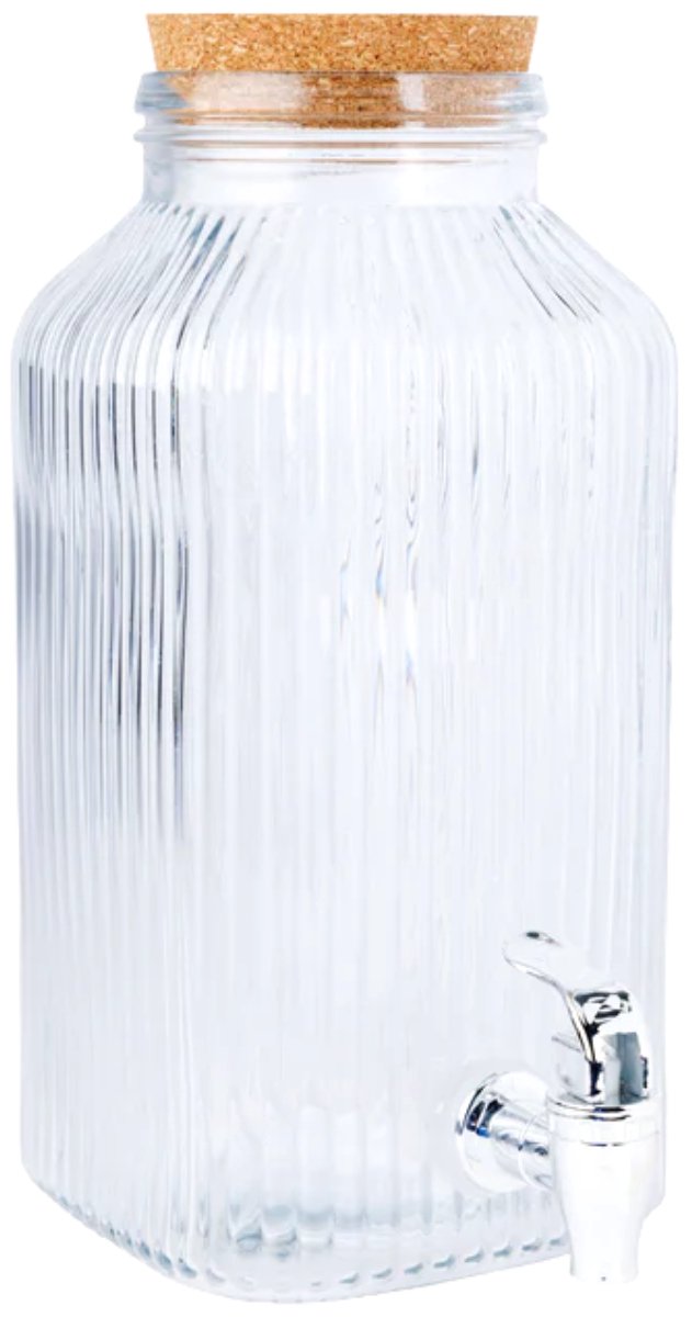 Cosy & Trendy Drankdispenser Raya Transparant 3,35 liter - Glas - Voor Water, Sap & Cocktails