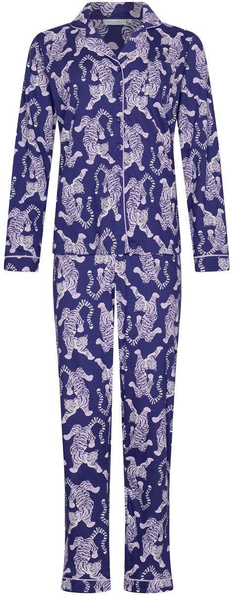 Rebelle Tiger Star - Pyjama - Bio Katoen - Doorknoop - Paars