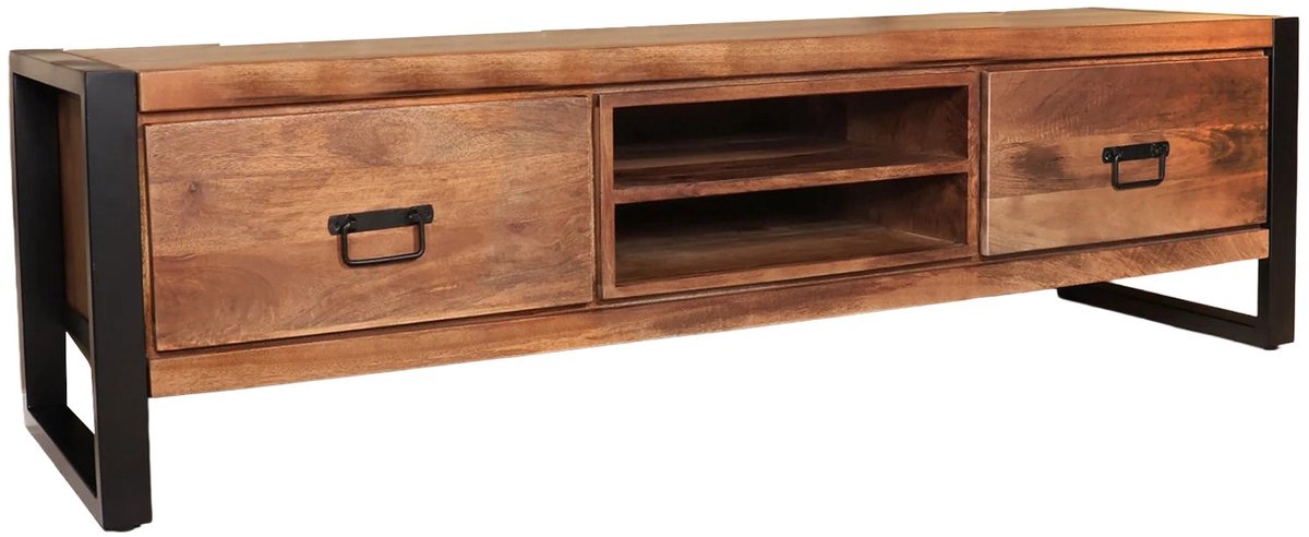 Tv meubel bruin mangohout 160cm Avelyn tv kast duurzaam mango massief hout tv-meubel