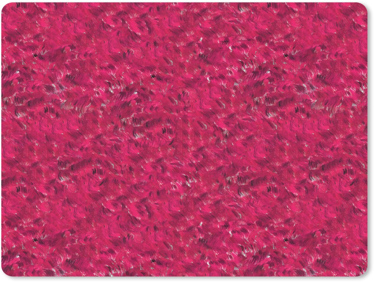 Muismat 23x19 cm - Mousepad Vloeiend - Verf - Texturen - Rood - Muismatten