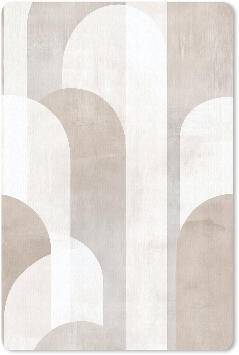 Muismat 18x27 cm - Mousepad Abstracte bogen - Modern - Beige - Muismatten