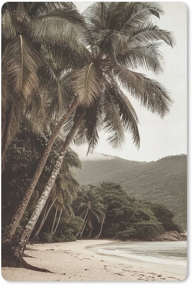 Muismat 18x27 cm - Mousepad Eiland - Palmboom - Zee - Muismatten