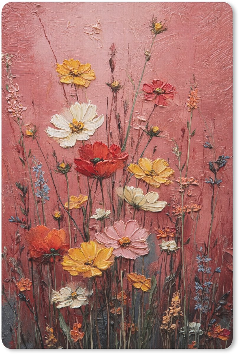 Muismat 18x27 cm - Mousepad Bloemenboeket - Diepte - Tastbare textuur - Muismatten