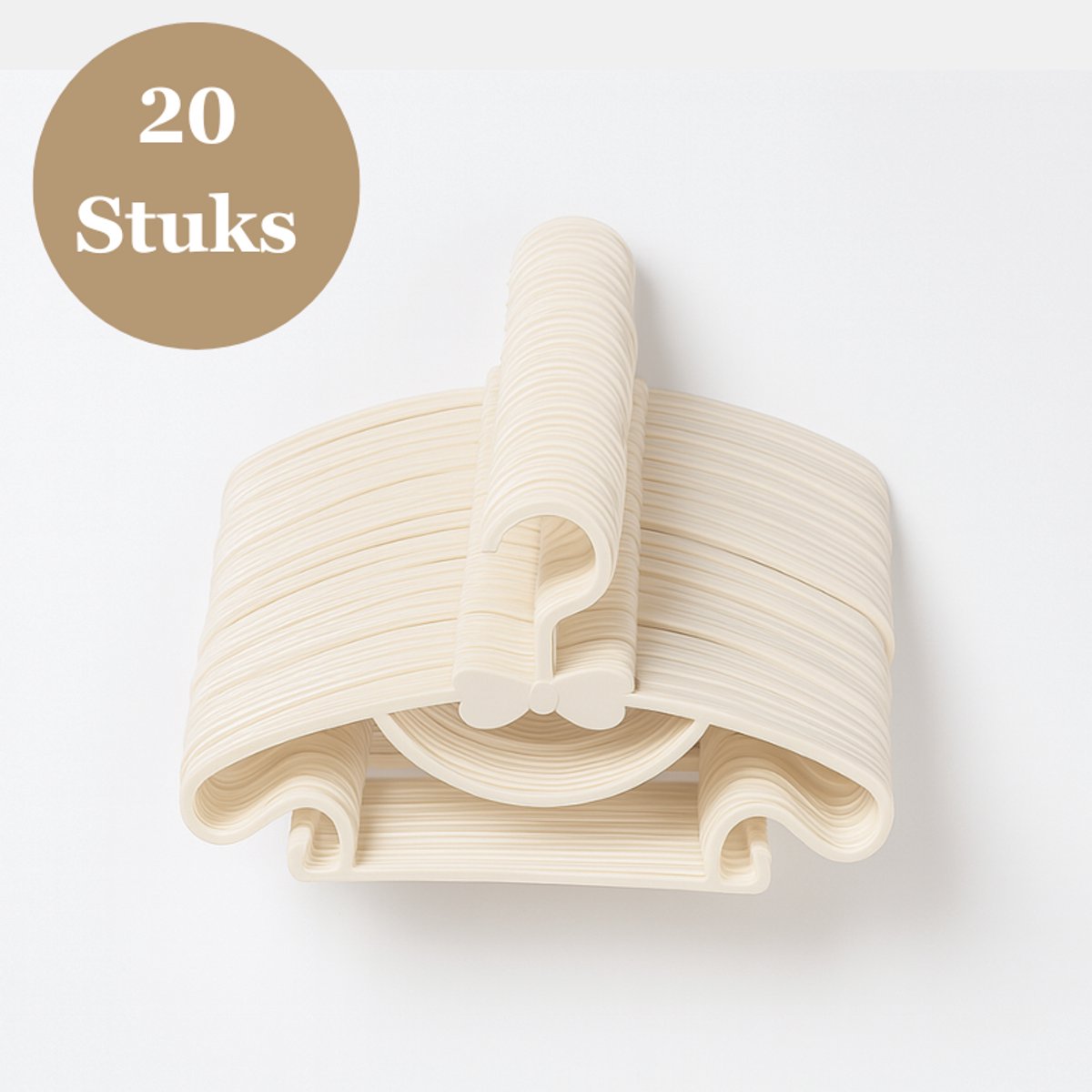 Kinderkledinghangers - Kleerhangers - Kledinghangers - Strik Kledinghangers - Wit - 20 stuks