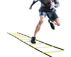 Thijox - Coördinatie Ladder Voetbal Training Accessoires - 6m Trainingsladder met Tas - Verbeter Voetsnelheid, Coördinatie, Ritme en Evenwicht - Duurz