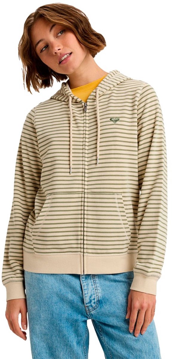 Roxy Perfect Stripe Sweatshirt Met Rits XS Vrouw Groen