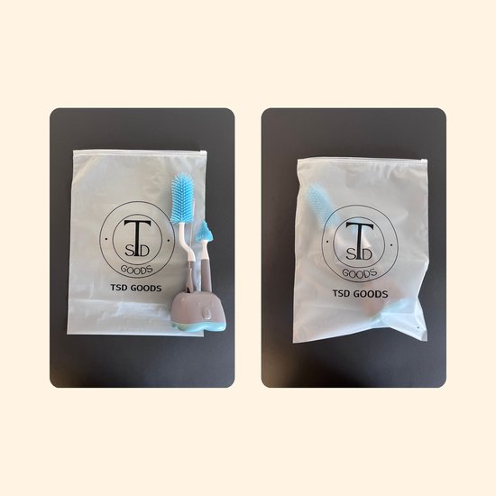 TSD goods - Flessenborstel - Flessenborstel Baby - Beer grijs - Flessenborstel met Houder - Flessenreiniger - Flesvoeding accessoires - Kleur Grijs van Merkloos — afbeelding 4