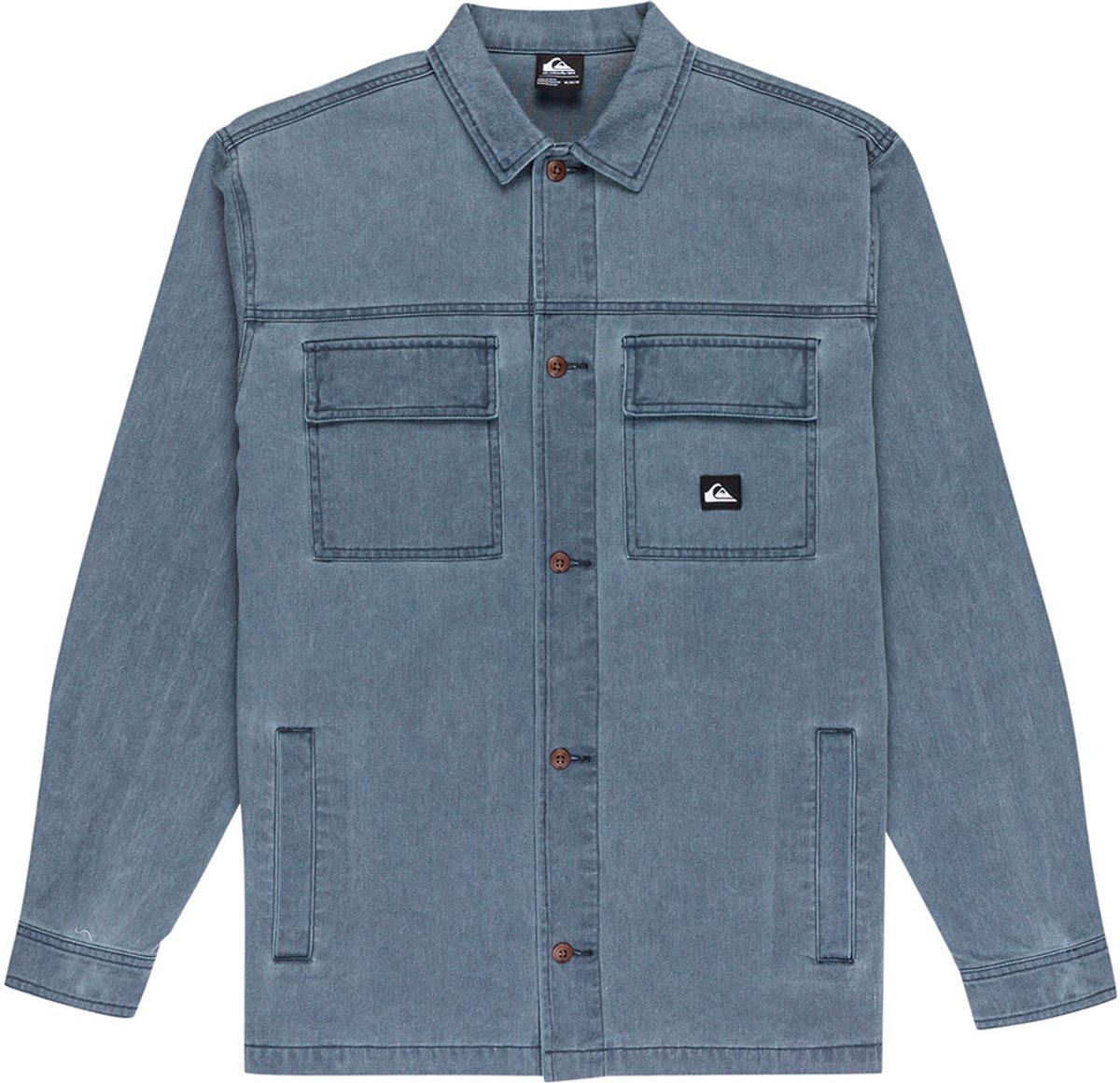 Quiksilver Mohab Washed Twill Overhemd Met Lange Mouwen 2XL Man Blauw