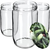HI weckpotten/inmaakpotten met schroefdop - set 6x - 540 ml - glas
