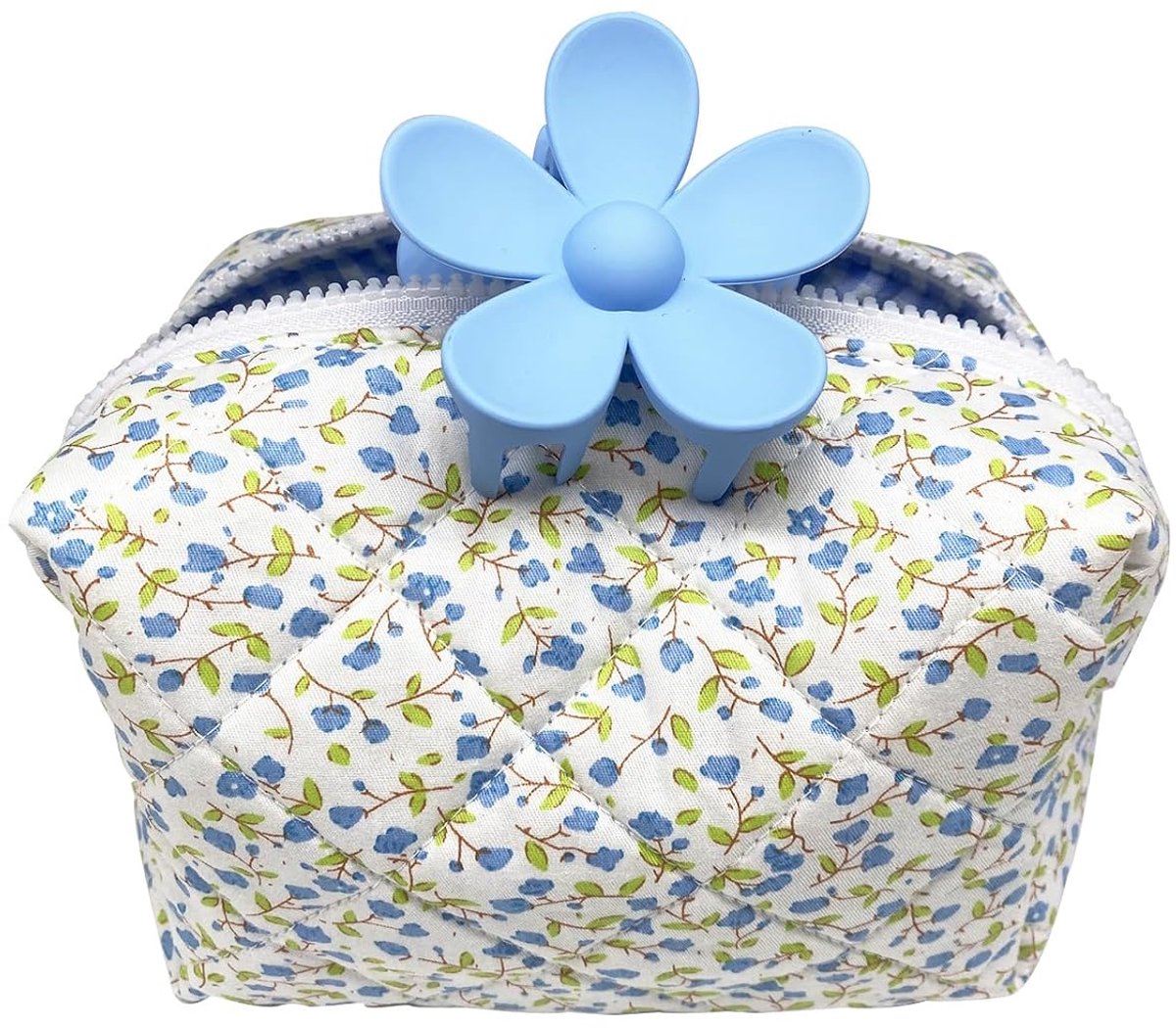 Elegante gewatteerde make-uptas - stijlvol en praktisch - blauw
