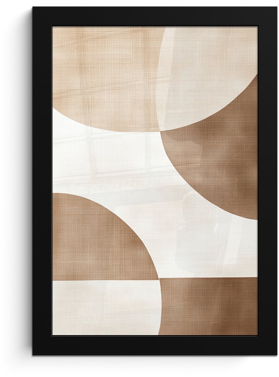 FrameYourWall Poster in lijst - Fotolijst 20x30 cm - Posters - Snijdende cirkels - Overlappende vlakken - Posterlijst zwart - Decoratie - Wanddecoratie woonkamer - Muurdecoratie slaapkamer