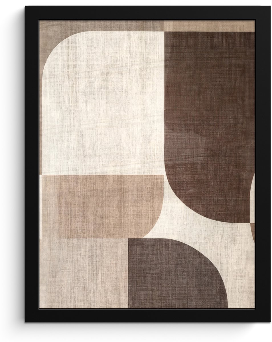 FrameYourWall Poster in lijst - Fotolijst 30x40 cm - Posters - Geometrisch - Geweven structuur - Modern - Posterlijst zwart - Decoratie - Wanddecoratie woonkamer - Muurdecoratie slaapkamer Vormen - Modern