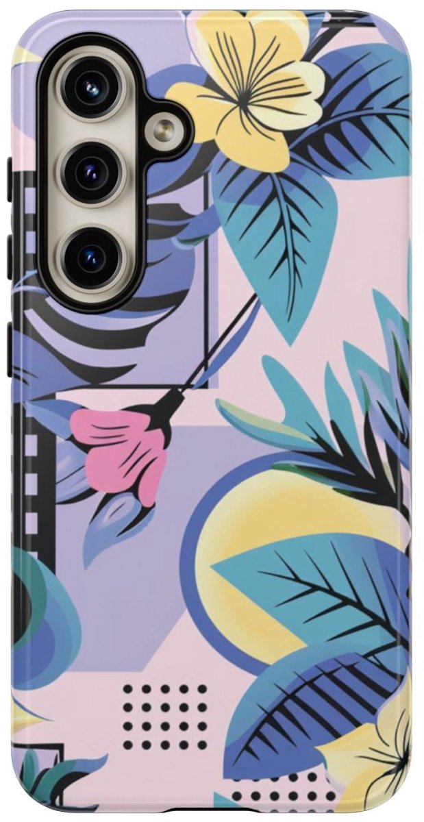 Bloemrijk Geometrisch Patroon – Telefoonhoesje Geschikt voor Samsung Galaxy S24