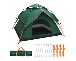 Dubbelwandige kampeertent - voor 3-4 personen - automatisch opvouwbaar - waterdicht - met 2 deuren - geschikt voor kamperen, wandelen, picknicken, jagen, vissen