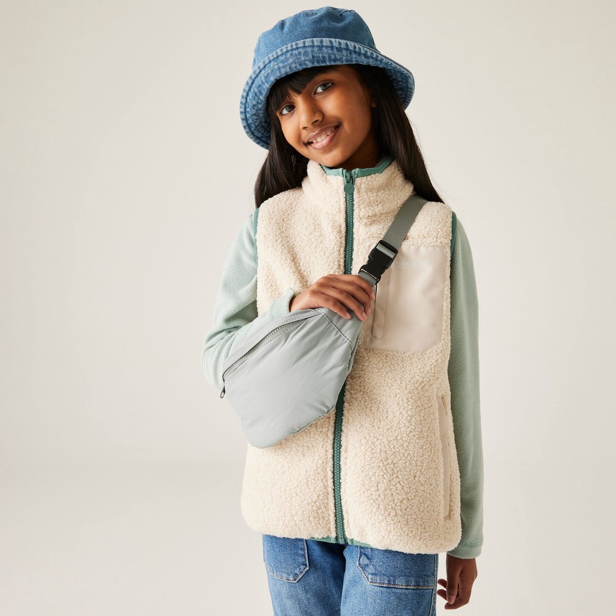 Frankie warm teddy fleece gilet bodywarmer met rits voor kinderen Beige