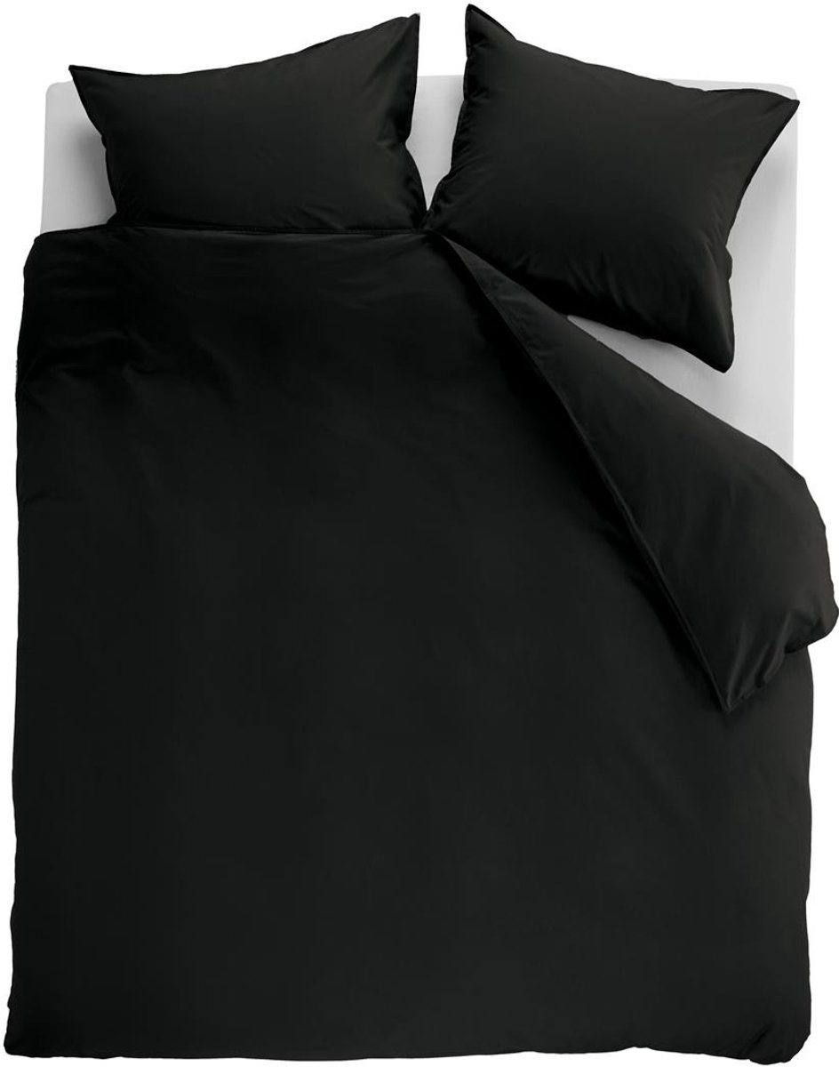 Ambiante Cotton Uni dekbedovertrek - Effen - Lits-Jumeaux XL - 260x200/220 cm - Zwart