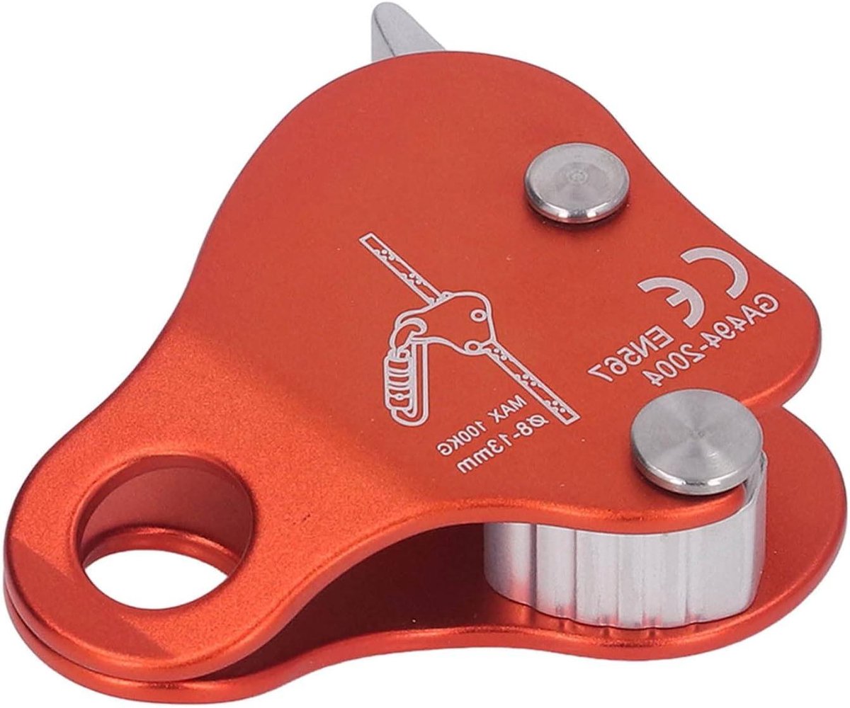 Allecto Plus - Aluminium Klimtouw Grijper Zelfsluitende Ascender 8-13mm met Grijpstopper voor Outdoor Klimmen - Duurzame Klimuitrusting met Comfortabele Grip