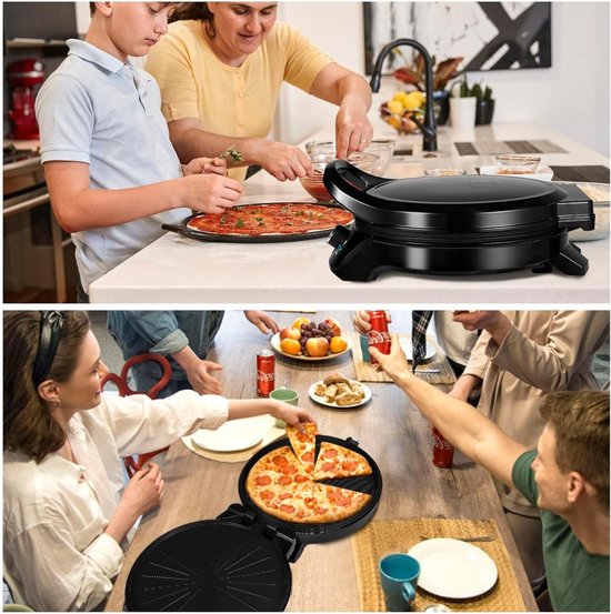 LITTLE BALANCE 8859 My Easy Pizza, Four à Pizzas, Pierre à Pizza 30 cm amovible, Réglable juqu'à 400°C en 4 minutes, Minuteur 60 min, Double résistance Haut & Bas, 2 spatules