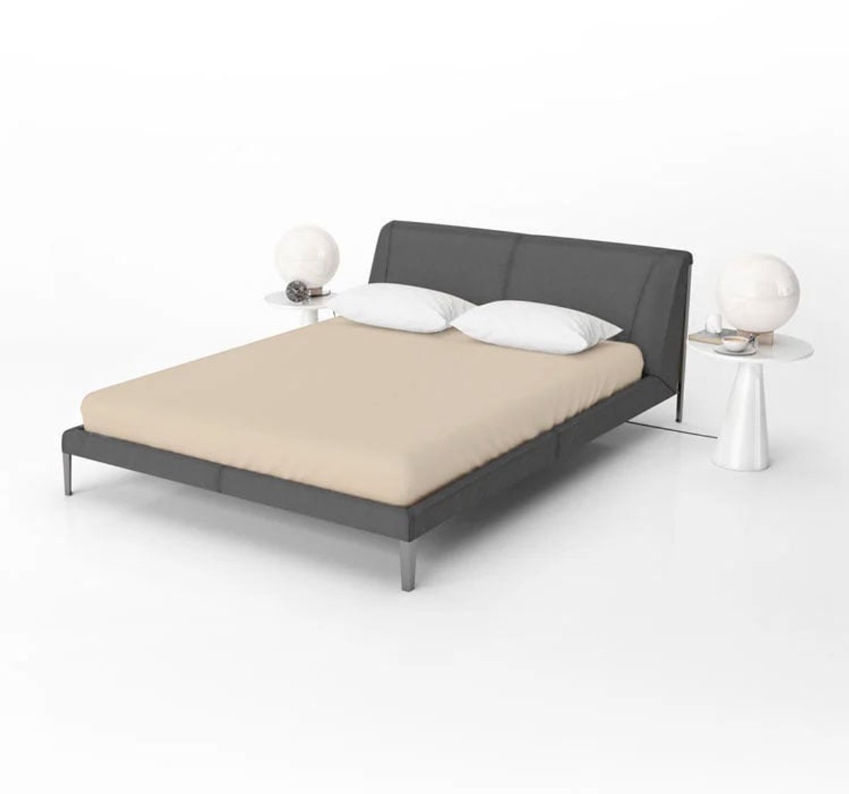 Beau Maison Jersey Hoeslaken Zand - 200x220 cm + 40 cm