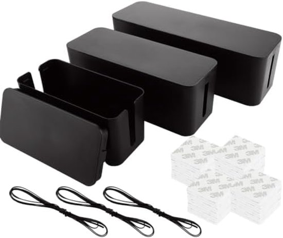 Houten Kabelbox Voor Het Verbergen Van Stekkerdozen En Elektrische Stekkers Set Van 2 Stuks Naturel