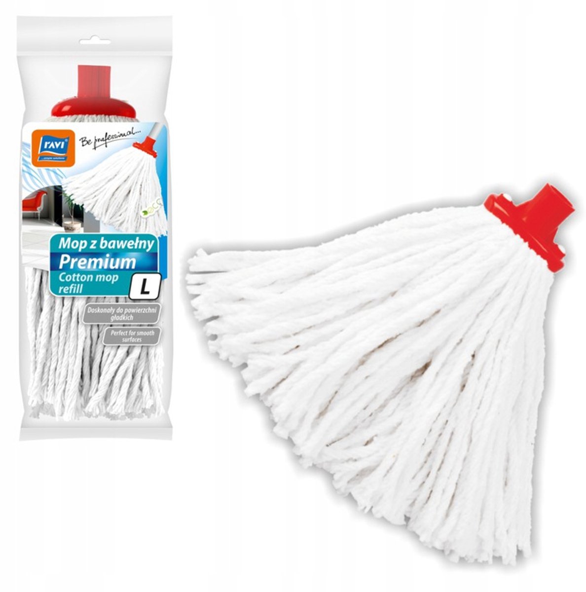 Ravi Premium Serie - Katoenen Strengen Mop - L - Efficiënt - Duurzaam