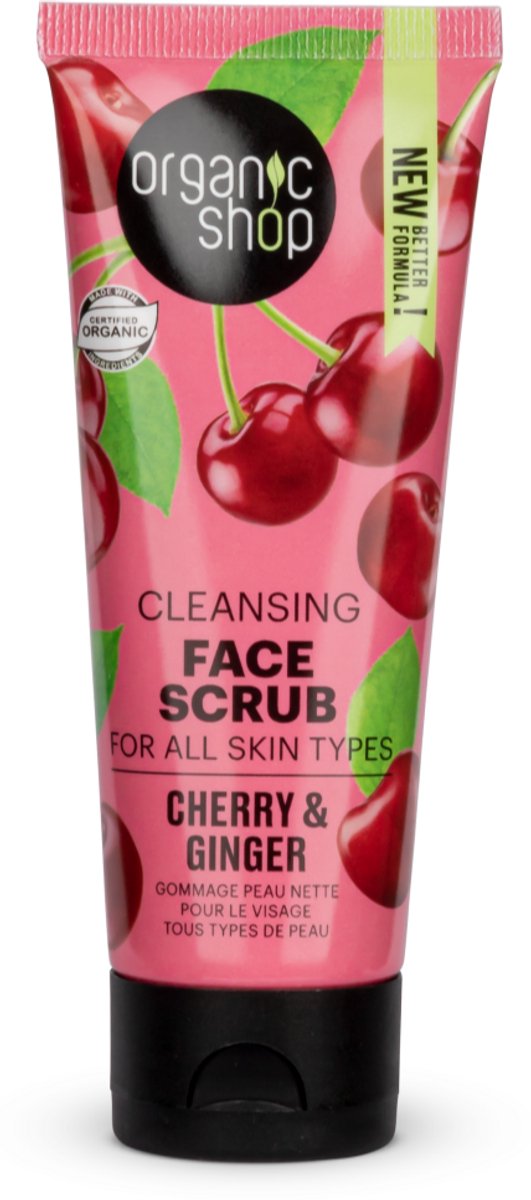 Organic Shop - Organic Ginger & Cherry Cleansing Face Scrub Oczyszczajacy Scrub Do Twarzy - 75ML