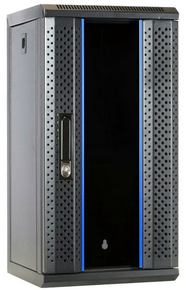 DSIT 12U serverkast - Set - met glazen deur - 312x310x618mm (BxDxH) - serverbehuizing - serverrack