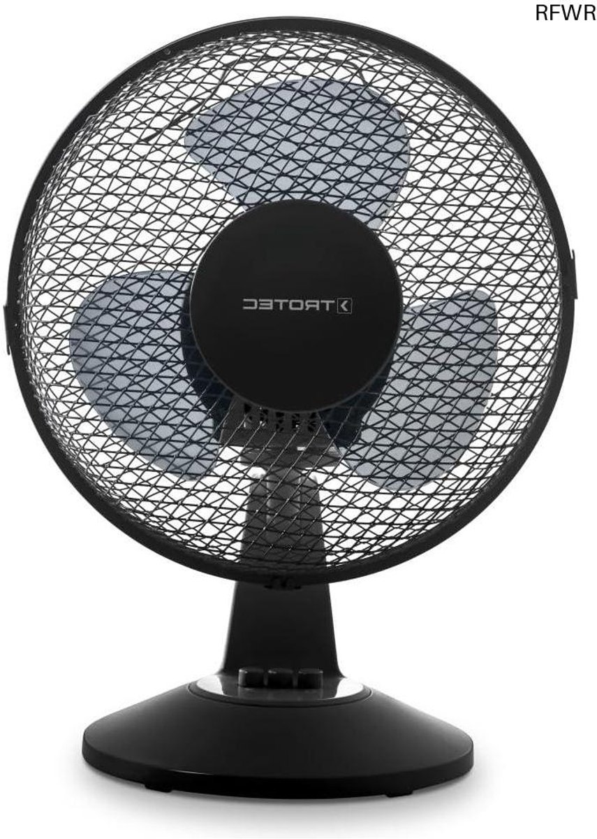 RFWR® Tafelventilator met 30° kantelbare ventilatorkop en 100° automatische oscillatie