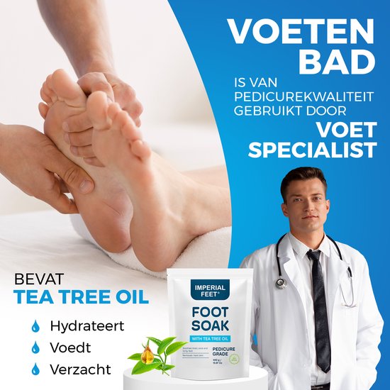 Voetenbad Zout – Nail & Sole Soak – met Tea Tree Oil & Epsom Zout – Verzorging voor Nagels en Zolen – Bij Vermoeide en Zware Voeten