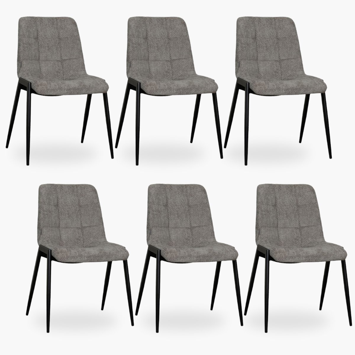 6x Eetkamerstoel Isa - Smoke Velvet - Set van 6 - Smoke