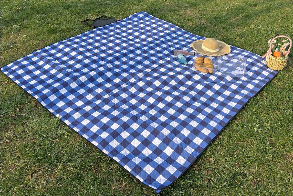 Fuegobird- Picknickdeken-200 x 200 cm-Stranddeken- Opvouwbare campingdeken- Waterdicht- Zanddichte picknickmat- Draagbare tuin-strandmat- Machinewasbaar- voor kamperen- Tuin- Park- Strand-geschikt voor kinderen's kruipdeken (blauw) — cadeau in Sport & Outdoor - foto 6